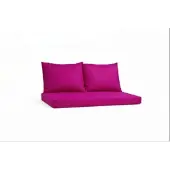 Setgarden Triple Outdoor Palettenkissen Set 120x50x10cm Sitzkissen + Rückenkissen 2x60x50cm 1tlg Rose