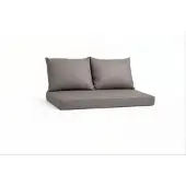 Setgarden Triple Outdoor Palettenkissen Set 120x50x10cm Sitzkissen + Rückenkissen 2x60x50cm 1tlg Grau