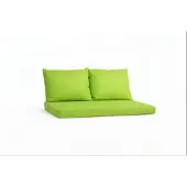 Setgarden Triple Outdoor Palettenkissen Set 120x60x10cm Sitzkissen + Rückenkissen 2x60x50cm 1tlg Lemon