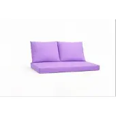 Setgarden Triple Outdoor Palettenkissen Set 120x50x10cm Sitzkissen + Rückenkissen 2x60x50cm 1tlg Purple