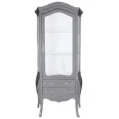 Casa Padrino Barock Vitrine im Glitzerlook Schwarz-Grau 80 x 45 x 180 cm