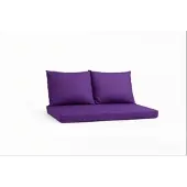 Setgarden Triple Outdoor Palettenkissen Set 120x60x10cm Sitzkissen + Rückenkissen 2x60x50cm 1tlg Violett