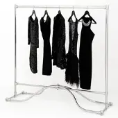 Casa Padrino Luxus Kleiderstange Edelstahl vernickelt - Kleider Ständer Garderobe Garderobenständer Kleiderständer