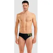 Arena Badehose Slip Herren Kikko - Black-yellow Star - 3
