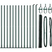 vidaXL Sechseckzaun mit Betonsockel 25 x 1,5 m PVC-beschichteter Stahl