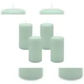 Kopschitz Kerzen 4er Set Stumpenkerzen/Adventskranzkerzen Seafoam Seegrün √ò 70 x 130 mm