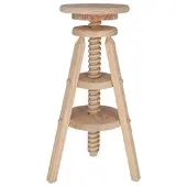 Aranaz MUEBLEAR - Drehhocker aus Kiefernholz hoch ohne Finish