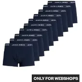 Jack & Jones JACK&JONES Herren Boxer Shorts, 10er Pack - JACSOLID, Trunks, Baumwoll-Stretch, Logo einfarbig