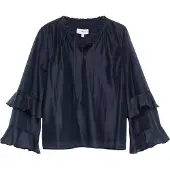 Comma Bluse Feminine Lyocell-Voile-Bluse mit Trompetenärmeln