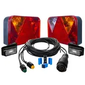 UNITRAILER Beleuchtungset: DOBPLAST Rückleuchte+ DOBPLAST LED-Seitenlichter + MANTES 5,5 m 13-PIN-Kabelbaum + Schnellverbinder