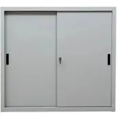 Proregal Schiebetürenschrank Ant | 3 Ordernhöhen | HxBxT 109x120x45 cm | Grau