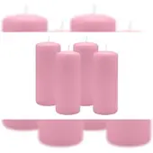 Kopschitz Kerzen 4er Set Stumpenkerzen/Adventskranzkerzen Rosa Ø 60 x 120 mm