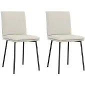 vidaXL Esszimmerstühle 2 Stk. Creme Samt