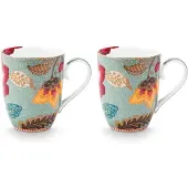 Pip studio Tasse Home Mug Large Blooming Tales Fantasy Blue (2er Set)