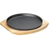 Küchenprofi BBQ Servierplatte rund mit Holzbrett 26 cm