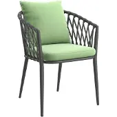 LC Garden Sunrepo Stapelsessel Aluminium mit Sitz- und Rückenkissen Dunkelgrau|Grün 229762