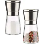 Pearl Manuelle Gewürzmühle mit Keramik-Mahlwerk, Glas und Edelstahl, 2er-Set