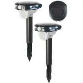 ROYAL GARDINEER 2er-Set Solar-Vogelschreck mit Bewegungssensor & LED-Blitzlicht, 95 dB