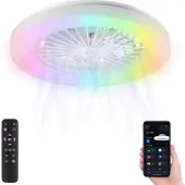 Sichler Haushaltsgeräte 2in1-WLAN-Deckenleuchte & Ventilator, RGB-CCT-LEDs, 30W, 1.250 lm, App