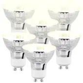 Luminea 6er-Set LED-Spots GU10 Glasgehäuse, 2,5W (ersetzt 25W) 300lm, warmweiß