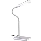 Lunartec LED-Schreibtischlampe mit Schwanenhals, 5 Watt, silbern