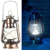 Lunartec Ultra helle LED-Sturmlampe mit Akku, 200 lm, 3W, warmweiß, bronze