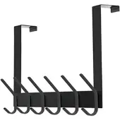 TOJ Living Türgarderobe – 12 Haken – 43 cm – Edelstahl – matt schwarz – Über-Tür