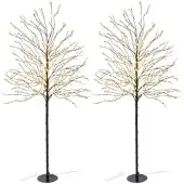 Lunartec 2er-Set LED-Deko-Bäume mit 900 LED-Knospen, 150 cm, IP44