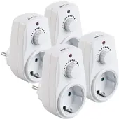 Revolt 4er-Set Dimmer-Steckdose für dimmbare Tisch- und Stehlampen (230 Volt)