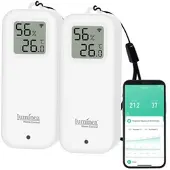 Luminea Home Control 2er-Set WLAN-Temperatur- und Luftfeuchtigkeitssensor mit Display, App