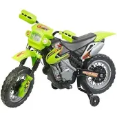 Playtastic Kinder-Elektromotorrad mit Stützrädern, Licht- & Sound-Effekte, 3 km/h