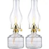 Lunartec 2er-Set Petroleum-Sturmlaternen, abnehmbarer Dochteinsteller, 28 cm