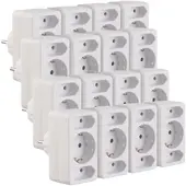 Revolt 16er-Set Dreifach-Steckdosen mit integrierter Kindersicherung, 230Volt