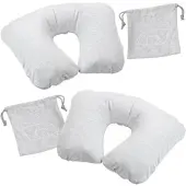 Pearl 2er-Set aufblasbare Nackenhörnchen, abnehmbarer Polycotton-Bezug, grau