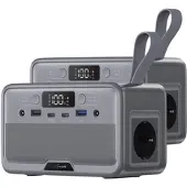 Revolt 2er-Set Powerstations & Solargeneratoren, 89,6 Wh, 230 Volt, 100 Watt