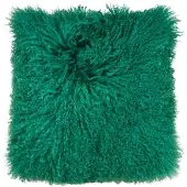 PAD Dekokissen "Glory", dunkelgrün, unifarben, B:40cm L:40cm, Lammfell, Polyester, Dekokissen_Sitzkissen_Kissenhüllen, Dekokissen, Echtfell
