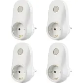 Revolt 4er-Set Steckdosen-Adapter mit Lichtsensor, 230V, 690 W Schaltleistung