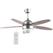 Sichler Haushaltsgeräte Deckenventilator VT-597 m. Holzflügeln, Beleuchtung, Fernbed., Ø 92 cm