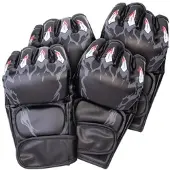 PEARL sports 2er-Set Halbfinger-Boxhandschuhe mit Knöchelpolsterung, Größe M