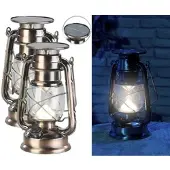 Lunartec 2er-Set helle Solar-LED-Sturmlampe, 200 lm, 3 W, warmweiß, bronze
