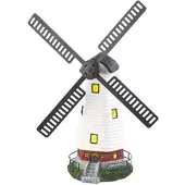 Lunartec Solar-Deko-Windmühle mit drehendem Windrad & LED-Licht, 8-Stunden-Akku