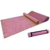 Newgen medicals 2er-Set Jute-Yoga- & Gymnastikmatten, gepolstert, Tragegurt, 183x61 cm