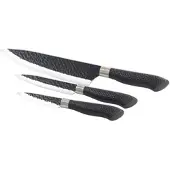 TokioKitchenWare 3-tlg. Messerset, Antihaft-Beschichtung, Hammerschlag-Design