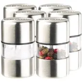 Pearl 6er-Set Mini-Salz-/Pfeffermühle, Edelstahl, Keramikmahlwerk, Ø 3 cm