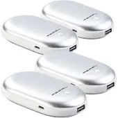 Pearl 4er-Set 2in1-Powerbank mit Handwärmer, 4.000 mAh, 3 Temperaturstufen