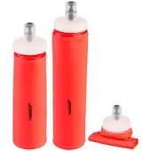 Speeron 2er-Set Faltbare Trinkflaschen, gerader Boden, 300 + 500 ml, orange