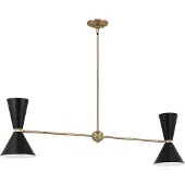 Kichler Elstead Phix Pendelleuchte E27 4-fach Schwarz und Champagnerbronze Schwarz