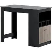 Costway Küchentheke mit Weinregalen & Offenen Fächern & 2 Tür Schwarz