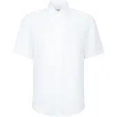 Seidensticker Leinenhemd "Schwarze Rose", Herren, Gr. XL (43), normale Ärmellängen, weiß, 100% Leinen, unifarben, regular fit, Hemden Leinenhemd, Regular 1/2 Kentkragen Uni