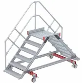 Euroline 512 mobiler Überstieg 45° Stufenausführung Alu gerieft Stufenbreite 800mm 6 Stufen